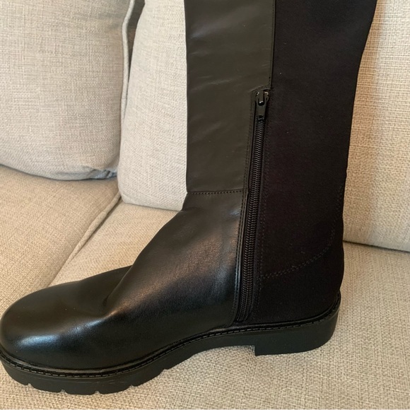 NWOB NINE WEST TREAD OVER THE KNEE LEATHER LUG SOLE BOOTS - Picture 3 of 8